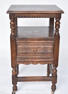 Carved Mahogany Vanity Side Table. 