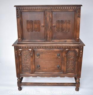 Carved Mahogany High Boy Dresser or Server. 