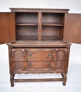 Carved Mahogany High Boy Dresser or Server. 