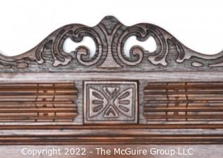 Carved Mahogany Full Size Bed Frame. 