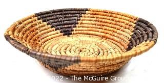 Native American 19th Century Coiled Pima Basket. 11" Diameter.