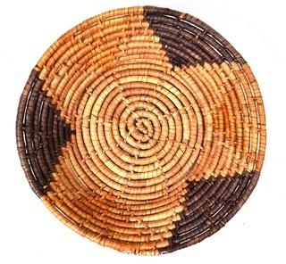 Native American 19th Century Coiled Pima Basket. 11" Diameter.