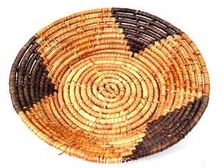 Native American 19th Century Coiled Pima Basket. 11" Diameter.