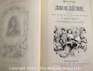 Works Of Molière, Preceded By A Note On His Life And His Works By M. Sainte-Beuve Published In Paris By Bibliothèque d'Éducation et de Récréation. 1854, First Edition.