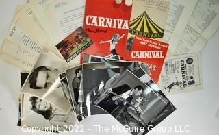 Group of Theater Black & White Publicity Photos and Playbills from "Carnival" at The National Theater.