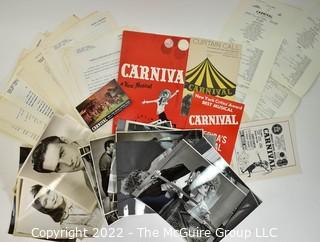 Group of Theater Black & White Publicity Photos and Playbills from "Carnival" at The National Theater.