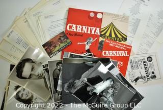 Group of Theater Black & White Publicity Photos and Playbills from "Carnival" at The National Theater.