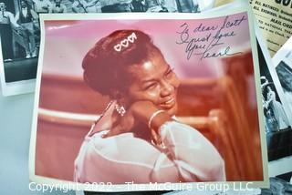 
Group of Theater Black & White Publicity Photos 1967 Tour of "Hello Dolly" and Autographed Photo Of Pearl Bailey From The National Theater In Washington DC.