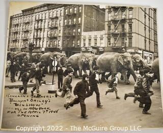 Black & White Photo of Ringling Brothers and Barnum & Baileys Circus "Big Show" Arival in New York City, April 7th 1946.