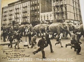 Black & White Photo of Ringling Brothers and Barnum & Baileys Circus "Big Show" Arival in New York City, April 7th 1946.