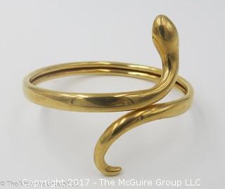 Serpentine form 18k yellow gold bracelet (31g) - #1156 