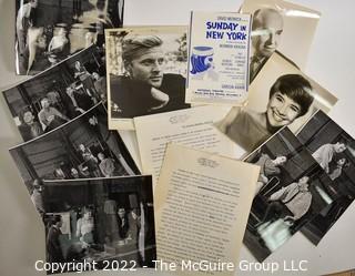 Group of Theater Black & White Publicity Photos and Playbills from David Merrick's "Sunday in New York" at The National Theater, 1961.  Features a very young Robert Redford.