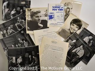 Group of Theater Black & White Publicity Photos and Playbills from David Merrick's "Sunday in New York" at The National Theater, 1961.  Features a very young Robert Redford.