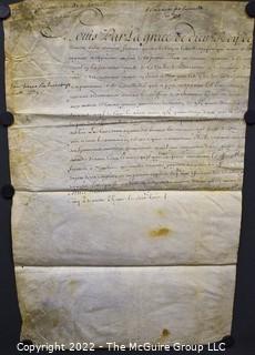 August 1, 1705 Mandement from Louis XIV to the Seneschal of Toulouse in application of the nomination of Pierre Combes as the Judge of the Barrousse Valley in Comminges. Versailles. Parchment