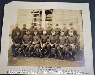 Black & White Photo (circa 1918) of 2nd Battalion 70th Infantry Regiment US Army at Camp Funston KS with Soldiers Names Listed on Bottom.  