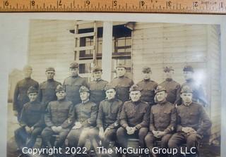 Black & White Photo (circa 1918) of 2nd Battalion 70th Infantry Regiment US Army at Camp Funston KS with Soldiers Names Listed on Bottom.  