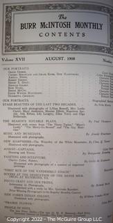 Victorian Art Nouveau Womans Monthy Magazine "The Burr-McIntosh Monthly", August 1908.
