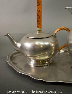 Three (3) Piece M B Z Ges Gesch Pewter Coffee Tea Set