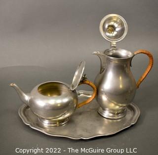 Three (3) Piece M B Z Ges Gesch Pewter Coffee Tea Set