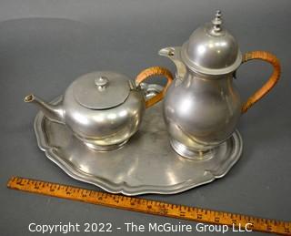 Three (3) Piece M B Z Ges Gesch Pewter Coffee Tea Set