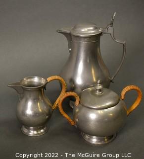 Three (3) Piece Zeister Royal Holland Pewter Coffee Tea Set