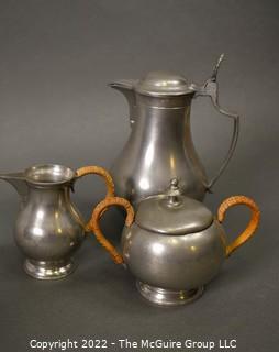 Three (3) Piece Zeister Royal Holland Pewter Coffee Tea Set