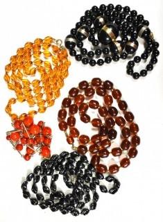 Five (5) Vintage Lucite Bead Necklaces. 