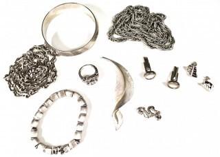 Group of Silver Tone Costume Jewelry