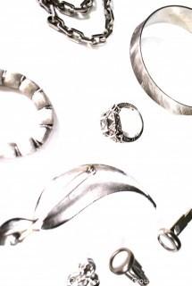 Group of Silver Tone Costume Jewelry