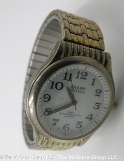 Men's "Sharp Opti-Glo" wristwatch with metal band; -#1158