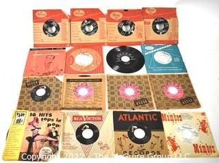 Collection #1: 16 Vintage 1950-60's POP 45RPM Vinyl Records in factory and photo sleeves