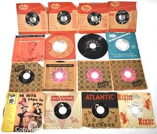 Collection #1: 16 Vintage 1950-60's POP 45RPM Vinyl Records in factory and photo sleeves