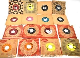 Collection #2: 16 Vintage 1950-60's POP 45 RPM Vinyl Records in factory sleeves