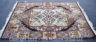 Vintage 100% Wool Machine Made Persian Design Rug With Border Made Antonio Perez Adsuar, SA Imperial Carpets, Spain. Royal Carpet Factory Madrid Spain 1976. Measures 54 x 78" Moth-proofed. Good Condition
Includes 100% wool carpet pad w/skid-resistant side..