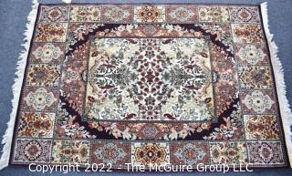 Vintage 100% Wool Machine Made Persian Design Rug With Border Made Antonio Perez Adsuar, SA Imperial Carpets, Spain. Royal Carpet Factory Madrid Spain 1976. Measures 54 x 78" Moth-proofed. Good Condition
Includes 100% wool carpet pad w/skid-resistant side..