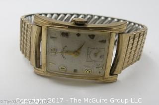 14k gold plated Lord Elgin men's mechanical wristwatch - #1161