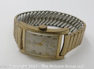 14k gold plated Lord Elgin men's mechanical wristwatch - #1161