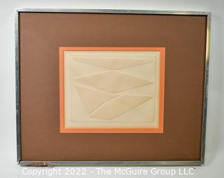 16 x 20" Original Embossed Abstract Relief. Numbered and pencil signed