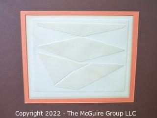 16 x 20" Original Embossed Abstract Relief. Numbered and pencil signed