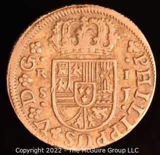 Coin: 1726 Mexican Philippus V D G Hispania Rum Rex