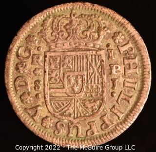 Coin: 1738 Mexican Philippus V D G Hispania Rum Rex 