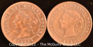 Coin: 1895 & 1901 Canadian 1 cent coins 