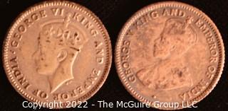 Coins: (2) 4 Pence Indian Coins; 1931 and 1944