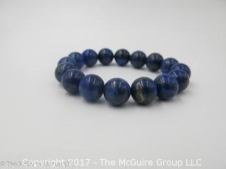 Lapis beaded stretch bracelet - #1168 