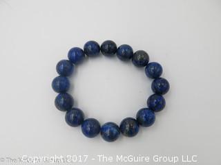 Lapis beaded stretch bracelet - #1168 