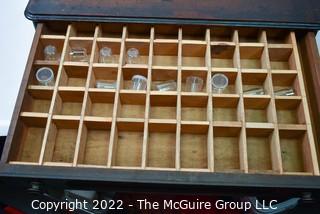 Antique Three Drawer Spool/Crystal Chest. Measures 24W x 15D x 10T" 