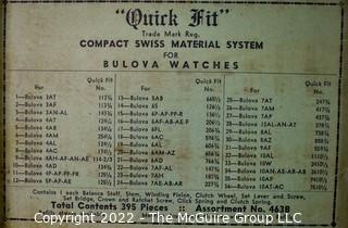 "Quick Kit" Compact Swiss Material System for Bulova Watches.  Original Case.  Measures 6 x 4.5 x 1"T