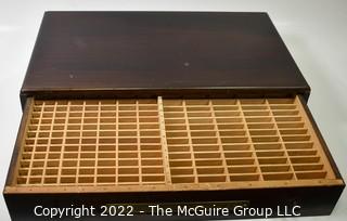 Vintage Single Drawer "V.T.F. Round Watch Glass" Case with Wooden Dividers. Measures 20W x 12D x 3"T 