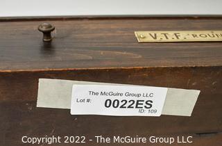 Vintage Single Drawer "V.T.F. Round Watch Glass" Case with Wooden Dividers. Measures 20W x 12D x 3"T 