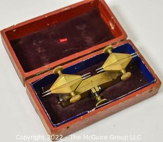 Solid brass watchmakers depthing tool in original box.  Measures 3.75W x 1.25T x 1.375"T 